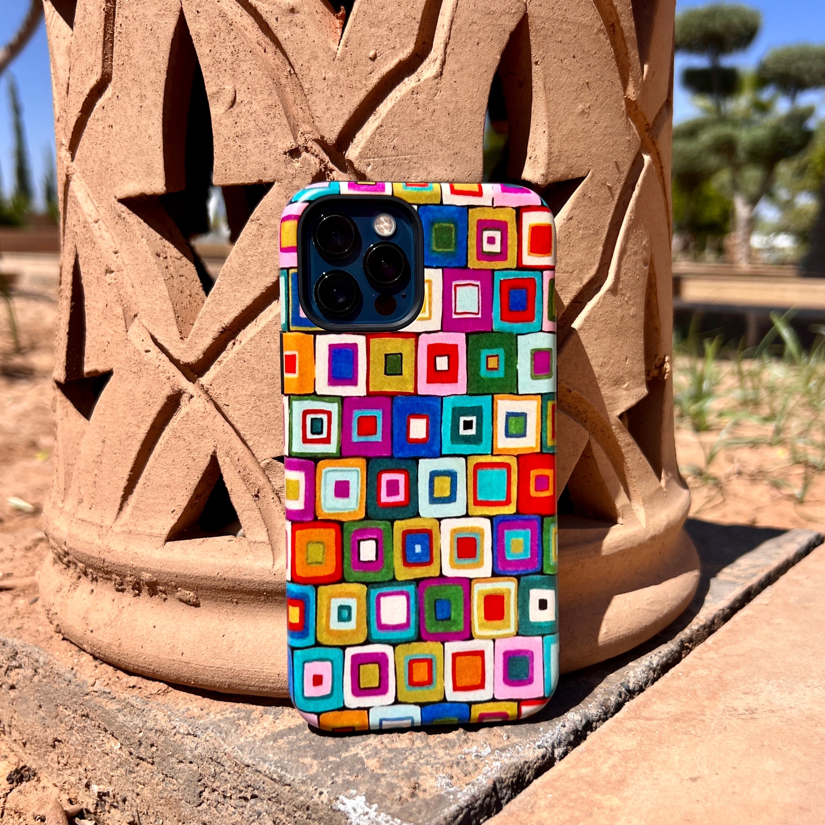 iPhone Tough Case - Atelier Blanket Squares Bright By Sarah Campbell
