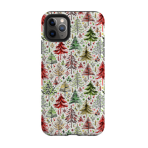 iPhone Tough Case - Xmas Trees By Elisabeth Haager